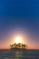 Coconut Tree Island Sunrise Wall Decal