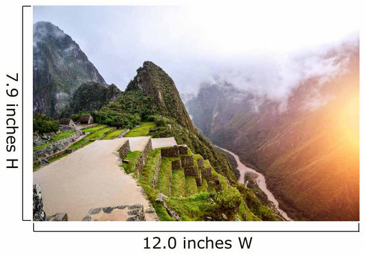 Machu Picchu - the UNESCO heritage in summer time with sunset Wall Mural