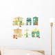Beach Huts Wall Stickers