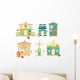Beach Huts Wall Stickers
