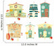 Beach Huts Wall Stickers