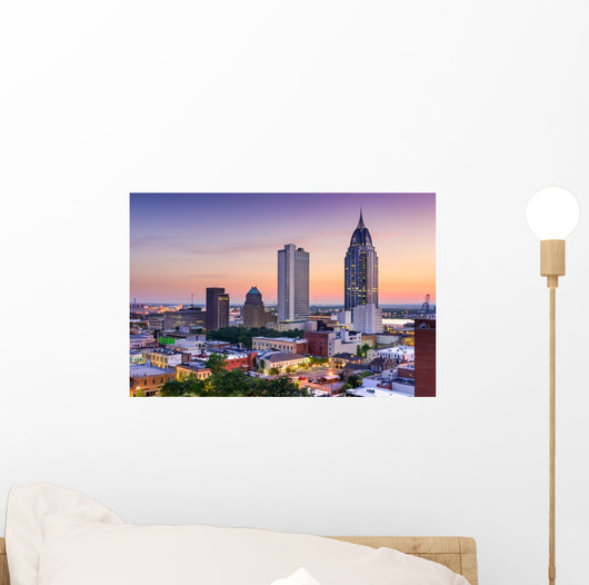Mobile Alabama Evening Skyline Wall Decal