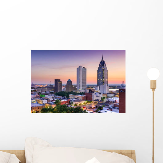 Mobile Alabama Evening Skyline Wall Decal