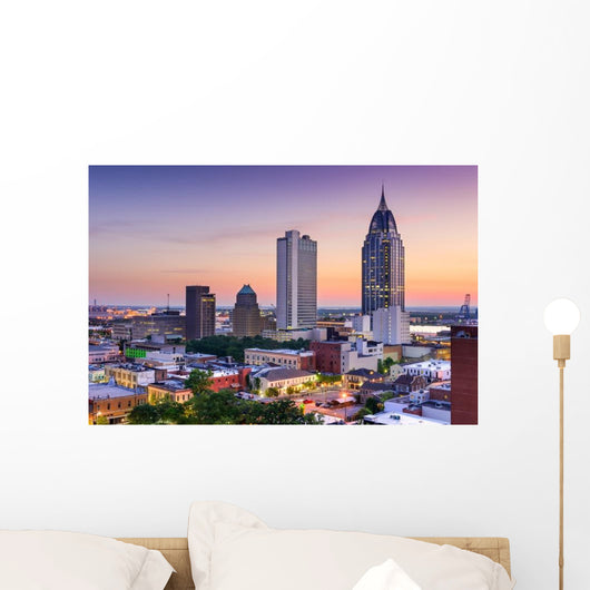 Mobile Alabama Evening Skyline Wall Decal
