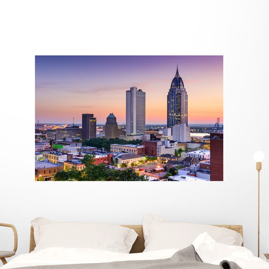 Mobile Alabama Evening Skyline Wall Decal