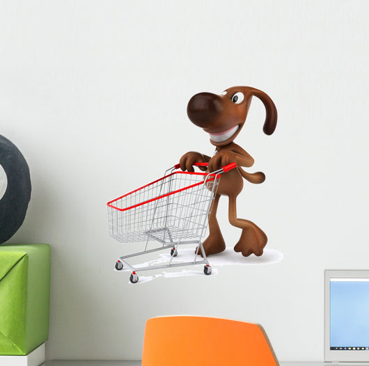 Dog Makes Shopping Wall Decal