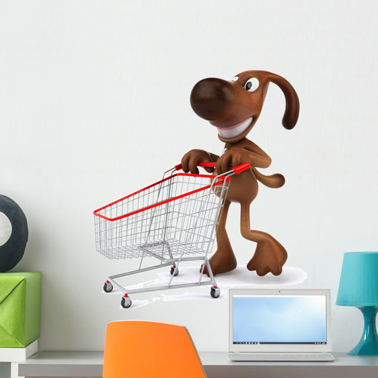 Dog Makes Shopping Wall Decal