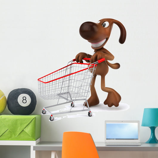 Dog Makes Shopping Wall Decal