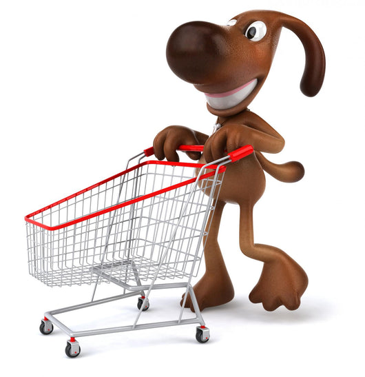 Dog makes shopping Wall Decal
