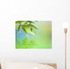 Bamboo Leaves Over Abstract Blurred Background Wall Mural