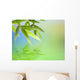 Bamboo Leaves Over Abstract Blurred Background Wall Mural