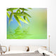 Bamboo Leaves Over Abstract Blurred Background Wall Mural