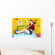 Blue Retro Car Pin-up Wall Decal