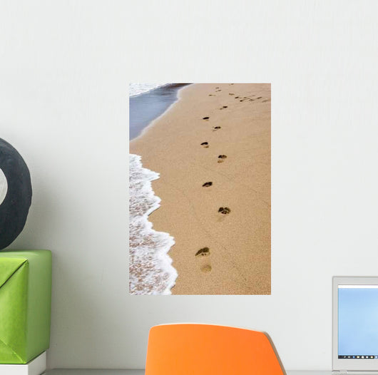 Footprints Beach Wall Decal Design 1