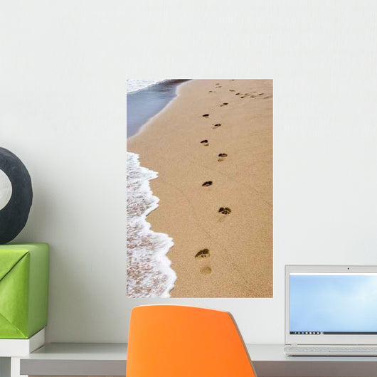 Footprints Beach Wall Decal Design 1