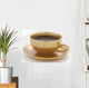 Gold Cup of Coffe on White Background Wall Decal