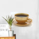 Gold Cup of Coffe on White Background Wall Decal