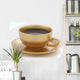 Gold Cup of Coffe on White Background Wall Decal
