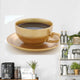 Gold Cup of Coffe on White Background Wall Decal