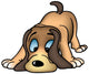 Sniffing Dog - colored cartoon illustration Wall Decal