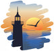 Lighthouse at Sunset Wall Decal