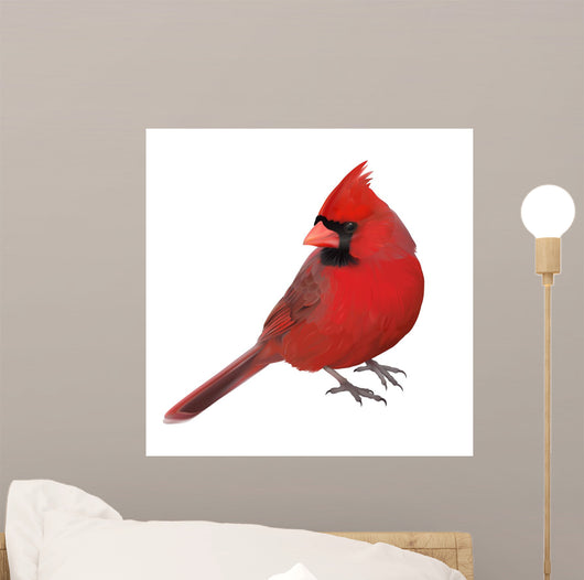 Northern Cardinal Portrait Hand Wall Decal