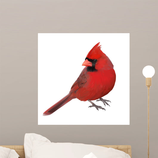 Northern Cardinal Portrait Hand Wall Decal