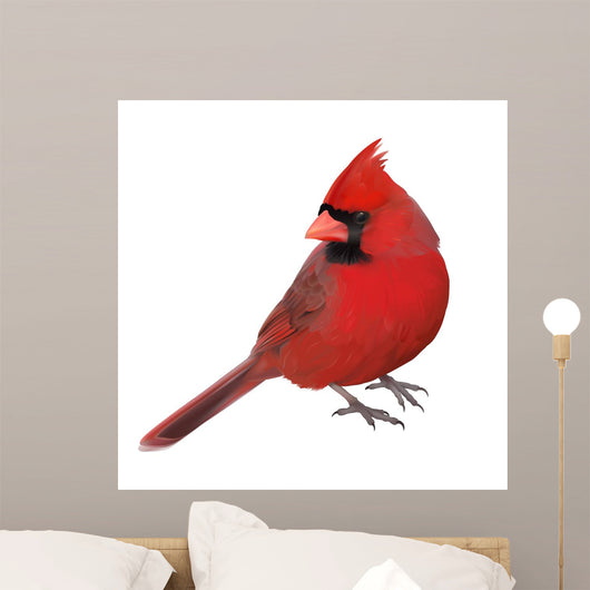Northern Cardinal Portrait Hand Wall Decal