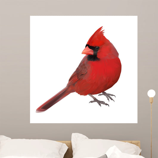 Northern Cardinal Portrait Hand Wall Decal