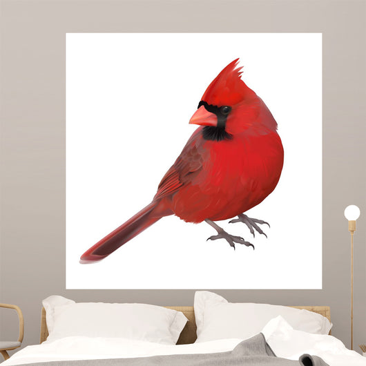 Northern Cardinal Portrait Hand Wall Decal