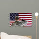 Veteran male solider saluting the flag of USA Wall Mural
