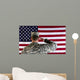 Veteran male solider saluting the flag of USA Wall Mural