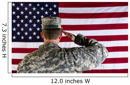 Veteran male solider saluting the flag of USA Wall Mural