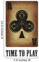 Ace of clubs. Playing card. Old paper and vintage style Wall Mural