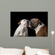two American Bulldogs, American Bulldog, Dogs plays with the ball Wall Mural