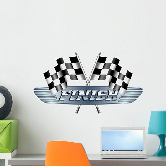 Checkered  Flags Motor Wall Decal