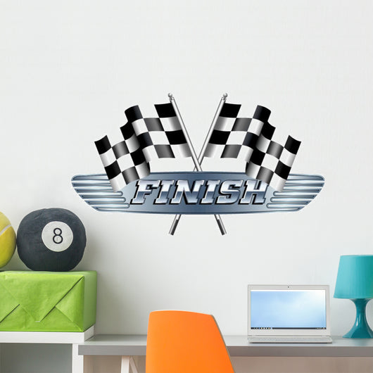 Checkered  Flags Motor Wall Decal