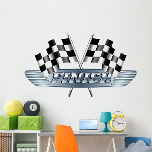 Checkered  Flags Motor Wall Decal