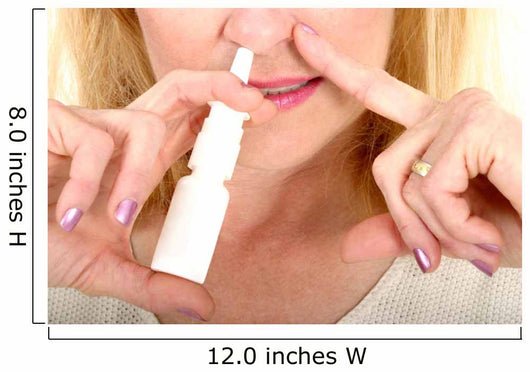 Spraying Nasal Spray in Nose Wall Mural