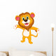 happy lion cartoon Wall Decal
