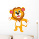 happy lion cartoon Wall Decal