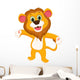 happy lion cartoon Wall Decal