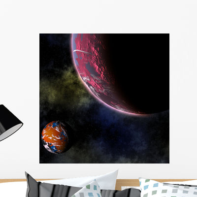 Galactic Wall Mural shown on a wall