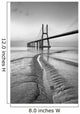 Vasco da Gama bridge at black and white, sunrise Lisbon Wall Mural