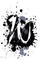 grunge alphabet W Wall Decal