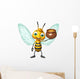 cute Bee cartoon character with honey pot Wall Decal