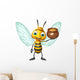 cute Bee cartoon character with honey pot Wall Decal