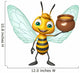 cute Bee cartoon character with honey pot Wall Decal