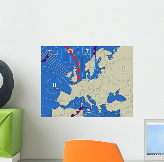 Wetterkarte Europa Wall Decal