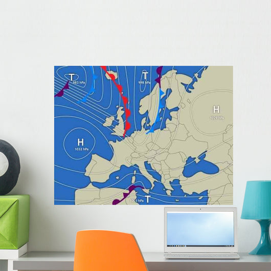 Wetterkarte Europa Wall Decal